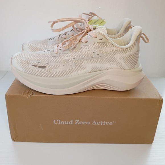 Hawkwell Shoes - NWT Hawkwell Cloud Zero Active Womens Running Shoes Beige Knit XP9501 Size 8 NEW